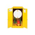 Justrite JustriteÂ Drum Cabinet 110 Gal Capacity Horizontal Self Close Flammable W/ Drum Rollers 899320